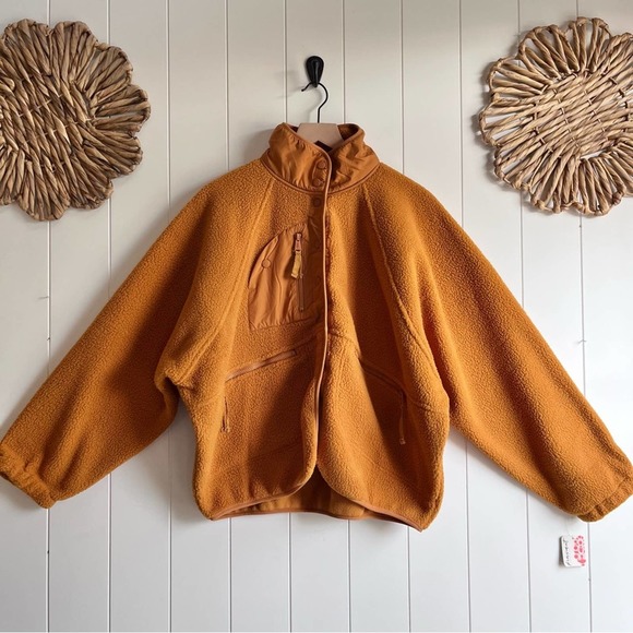 SOLD -D- Free People jacket orange fuzzy - Picture 11 of 16